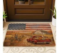 Zerbino nero con parte anteriore dell'oca autunnale per ingresso esterno e interno, 73 x 43 cm, zerbino lavabile per esterni, per casale autunnale, fienile, camion, spaventapasseri, piccolo paese