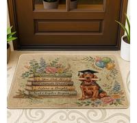 Zerbino nero con scritta in inglese "Irish Setter Dog Congrats Grad", per esterni e interni, 63 x 43 cm, per libri di laurea, antiscivolo, per esterni, con stampa di piccole classi del 2026, per patio