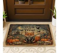 Zerbino nero con volpi di Halloween, per esterni e interni, 63 x 43 cm, con animali in stile gotico, per interni ed esterni, ultra sottile, per scuola, patio, casa, scarpe, zerbino
