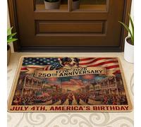 Zerbino nero per il 250° anniversario del pastore australiano davanti all'ingresso esterno interno 63 x 43 cm, zerbino lavabile per esterni 4 luglio, piccolo tappeto patriottico per patio, garage