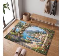 Zerbino Paesaggio Della Città Acquatica Di Venezia per Interni, 90x150 cm | Tappetino d'Ingresso Porto Ad Arco Mediterraneo Tappeto a Pelo Corto, Assorbenti, Antiscivolo, Lavabile per Porta, Corridoio