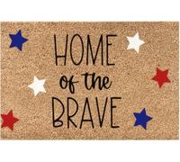 Zerbino Patriotic Doormat Home of The Brave Tappeto da Terra Anti-Polvere Lavabile Zerbino da Esterno, per Bambini, Ingresso, Doccia, 40x60cm
