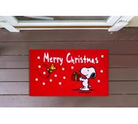 Zerbino Peanuts Ingresso Natalizio Rettangolare 40 x 60 Cm Tappeto Ingresso Asciugapassi Tappetino Antiscivolo Interno Estero Idea Regalo Natale - Dis2 Natale
