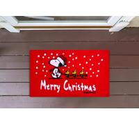 Zerbino Peanuts Ingresso Natalizio Rettangolare 40 x 60 Cm Tappeto Ingresso Asciugapassi Tappetino Antiscivolo Interno Estero Idea Regalo Natale - Dis1 Natale