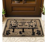 Zerbino per cani, stile rustico occidentale, con stivali di cactus, nessuno marrone, antiscivolo, cattura lo sporco, decorazione per esterni, porta d'ingresso, patio, 73 x 43 cm