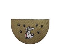 Zerbino per casa delle bambole, scala 1:24, verde mezza luna, cane e impronta di zampa