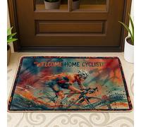 Zerbino per ciclisti, sportivo dinamico, per pneumatici di bici, nessuno blu, lavabile, a basso profilo, per casa, ufficio, esterno, interno, ingresso, decorazione, 73 x 43 cm