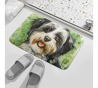 Zerbino Per Esterni Dog St. Patrick'S Day Zerbino Flanella Stampata Tappeto D'Ingresso Per Esterno La Casa 40X60Cm