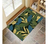 Zerbino per Ingresso 50 x 80 cm Tappeto Lavabile a Pelo Corto Foglie Verde Oliva Tappetino Antiscivolo Mimetica Giungla Zerbini di Benvenuto per Ingresso, Cucina, Bagno, Camera da Letto - Verde Salvia