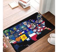 Zerbino Per Ingresso American Flag State Flag Anti-Sporco Zerbino Resistente Tappeto D'Ingresso Per Soggiorno Casa Interno 60X40Cm