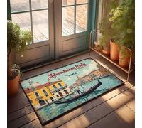 Zerbino per ingresso anteriore Adventure Italy: un viaggio di gondoliere attraverso Venezia Zerbino Home Goods Country Decorazioni per la casa (40 x 60 cm)