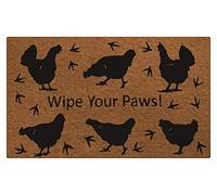 Zerbino per ingresso con scritta ''Wipe Your Paws Gallo, per interni ed esterni, per interni ed esterni, raschietto per scarpe in erba artificiale, tappeto erboso di benvenuto per interni ed esterni,