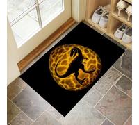 Zerbino per Ingresso Dinosauro, 90x150 cm Tappetino Antiscivolo Uova Di Dinosauro Luminose, Zerbini di Benvenuto Tappeto Assorbente & Anti-sporco per Interni ed Esterno Camera da Letto Bagno, Giallo