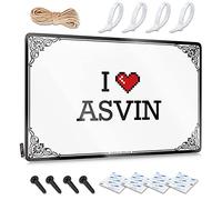 Zerbino per ingresso esterno divertente I Love Asvin cartello in latta decorazione da scrivania per uomini decorazioni per patio esterno (colore: colore, dimensioni: 20 x 30 cm)