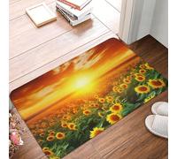 Zerbino per ingresso, zerbino per interni ed esterni, 24" x 16", antiscivolo, con tramonto da sogno su un campo di girasoli, per ingresso, portico, lavanderia, bagno, camera da letto, tappeto per ingr