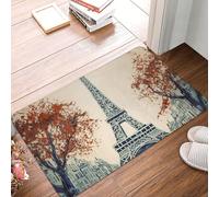 Zerbino per ingresso, zerbino per interni ed esterni, 24" x 16", antiscivolo, motivo: Torre Eiffel, albero della città di Parigi, tappeto per ingresso, portico anteriore, lavanderia, bagno, camera da