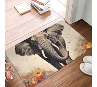 Zerbino per ingresso, zerbino per interni ed esterni, 24" x 16" antiscivolo, zerbino con dipinto di elefante, per ingresso, portico anteriore, lavanderia, bagno, camera da letto, tappeto per ingresso