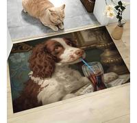 Zerbino per interni,Cane che beve cola,adatto come tappeto da porta, tappetos da cucina, tappeto da bagno, tappetos abbinato,Animali interessanti, antiscivolo e lavabile, 40 x 60 cm