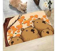 Zerbino per interni,Capibara carini,adatto come tappeto da porta, tappetos da cucina, tappeto da bagno, tappetos abbinato,Animali graffiti, antiscivolo e lavabile, 60 x 90 cm
