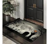 Zerbino per interni Cimitero Di Halloween Tappeto Antiscivolo, 60x120 cm | Zerbino di benvenuto Lapide Della Mano Avvizzita Assorbente e Lavabile, Decorativo per porta d'ingresso, corridoio e balcone