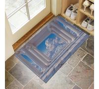 Zerbino per interni,colonnato e nuvole,adatto come tappeto da porta, tappetos da cucina, tappeto da bagno, tappetos abbinato,Minimalismo, antiscivolo e lavabile, 45 x 75 cm