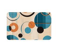Zerbino per interni con cerchi di metà secolo, tappetini per porta d'ingresso, antiscivolo, tappetino di benvenuto, lavabile, 50,8 x 80 cm, tappeto per ingresso super assorbente