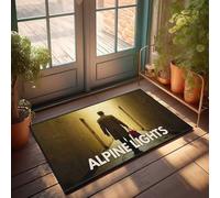 Zerbino per interni con luci alpine: un viaggio attraverso le ombre e l'illuminazione, zerbino divertente per esterni (40 x 60 cm)
