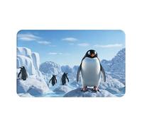 Zerbino per interni con pinguino antartide ghiaccio tappetini per esterni antiscivolo tappetino di benvenuto lavabile 50,8 x 80 cm tappeti per ingresso tappeto super assorbente