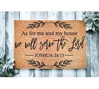 Zerbino per interni con stampa di benvenuto divertente zerbino decorativo per la casa As for Me and My House We Will Serve The Lord Home Decor regalo di inaugurazione della casa
