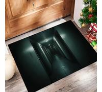 Zerbino Per Interni Corridoio Oscuro 60 X 90 Cm Zerbino Antiscivolo Interno Tappetino Durevole Ultra Assorbente, Per Portico, Interno, Camera Da Letto, Soggiorno, Grigio-Verde Atmosfera Strana