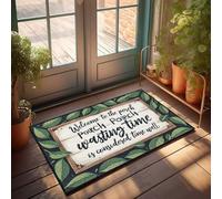 Zerbino per interni e casa, con scritta "Time Wasted Is Well Spent", zerbino per porta d'ingresso, tappetino di benvenuto per esterni (65 x 90 cm)