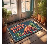 Zerbino per interni e casa, in pile dorato: una magica lucertola, zerbino per porta d'ingresso, tappetino di benvenuto per esterni (65 x 90 cm)