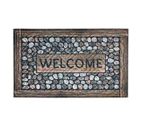 Zerbino per interni ed esterni che trattiene lo sporco - supporto sostenibile in gomma riciclata - zerbino antiscivolo e resistente 45 x 75 cm Welcome