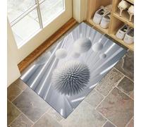 Zerbino Per Interni Geometria 3D 40 X 60 Cm Zerbino Antiscivolo Interno Tappetino Durevole Ultra Assorbente, Per Portico, Interno, Camera Da Letto, Soggiorno, Grigio Chiaro Futurismo