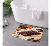Zerbino per interni in poliestere con tavoletta di cioccolato e salsa al caramello, resistente allo sporco, assorbente, antiscivolo, lavabile, zerbino per ingresso a basso profilo, 24 x 16 pollici