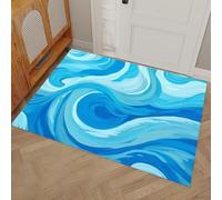 Zerbino per interni,modello d'onda,adatto come tappeto da porta, tappetos da cucina, tappeto da bagno, tappetos abbinato,Disegno astratto, antiscivolo e lavabile, 40 x 60 cm