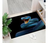 Zerbino per interni,Serpente blu,adatto come tappeto da porta, tappetos da cucina, tappeto da bagno, tappetos abbinato,Animali selvatici, antiscivolo e lavabile, 90 x 150 cm