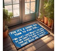 Zerbino per interni vintage con scritta in lingua inglese "For It's A Grand Old Team To Play For For Fun", zerbino per esterni (50 x 80 cm)