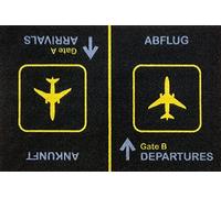 Zerbino per porta con stampa “Ankunft Abflug Arrival Departures”, circa 60 cm x 40 cm