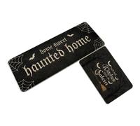 Zerbino per porta di Halloween, tappeto da cucina di Halloween - 2 tappetini antiscivolo a tema Halloween terrore - tappeto di benvenuto sotto il lavello