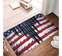 Zerbino per porta d'ingresso, 40,6 x 61 cm, per interni ed esterni, con bandiera con stelle, tappetino per porta di benvenuto, patio, portico, ingresso
