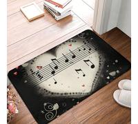 Zerbino per porta d'ingresso, 40,6 x 61 cm, per interni ed esterni, con cuori e note musicali, tappetino per porta di benvenuto, patio, portico, ingresso
