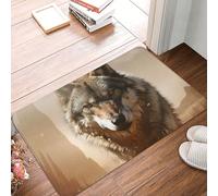 Zerbino per porta d'ingresso, 40,6 x 61 cm, per interni ed esterni, motivo: lupo nel deserto, porta di benvenuto, patio, portico, ingresso
