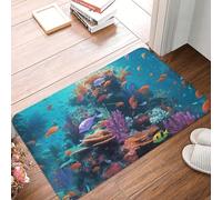 Zerbino per porta d'ingresso, 40,6 x 61 cm, per interni ed esterni, motivo: mondo sottomarino, tappetino per porta di benvenuto, patio, portico, ingresso