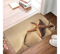 Zerbino per porta d'ingresso, 40,6 x 61 cm, per interni ed esterni, motivo: stella marina nella sabbia, tappetino per porta di benvenuto, patio, portico, ingresso