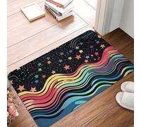 Zerbino per porta d'ingresso, 40,6 x 61 cm, per interni ed esterni, motivo stelle e onde, tappetino per porta di benvenuto, patio, portico, ingresso
