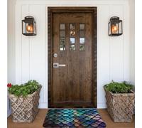 Zerbino per porta d'ingresso, antiscivolo, assorbente, morbido, lavabile, con motivo a squame di drago magico 3D, per un elegante arredamento da cucina, camera da letto e bagno.