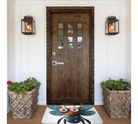 Zerbino per porta d'ingresso, antiscivolo, assorbente, morbido, lavabile, con occhi e ali di insetto, per un elegante arredamento da cucina, camera da letto e bagno.