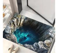 Zerbino per porta d'ingresso, con foro senza fondo in mattoni, per soggiorno, trappola 3D, illusione visiva, tappeto antiscivolo per sala giochi