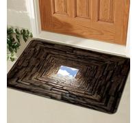 Zerbino per porta d'ingresso, con foro senza fondo in mattoni, per soggiorno, trappola 3D, illusione visiva, tappeto antiscivolo per sala giochi